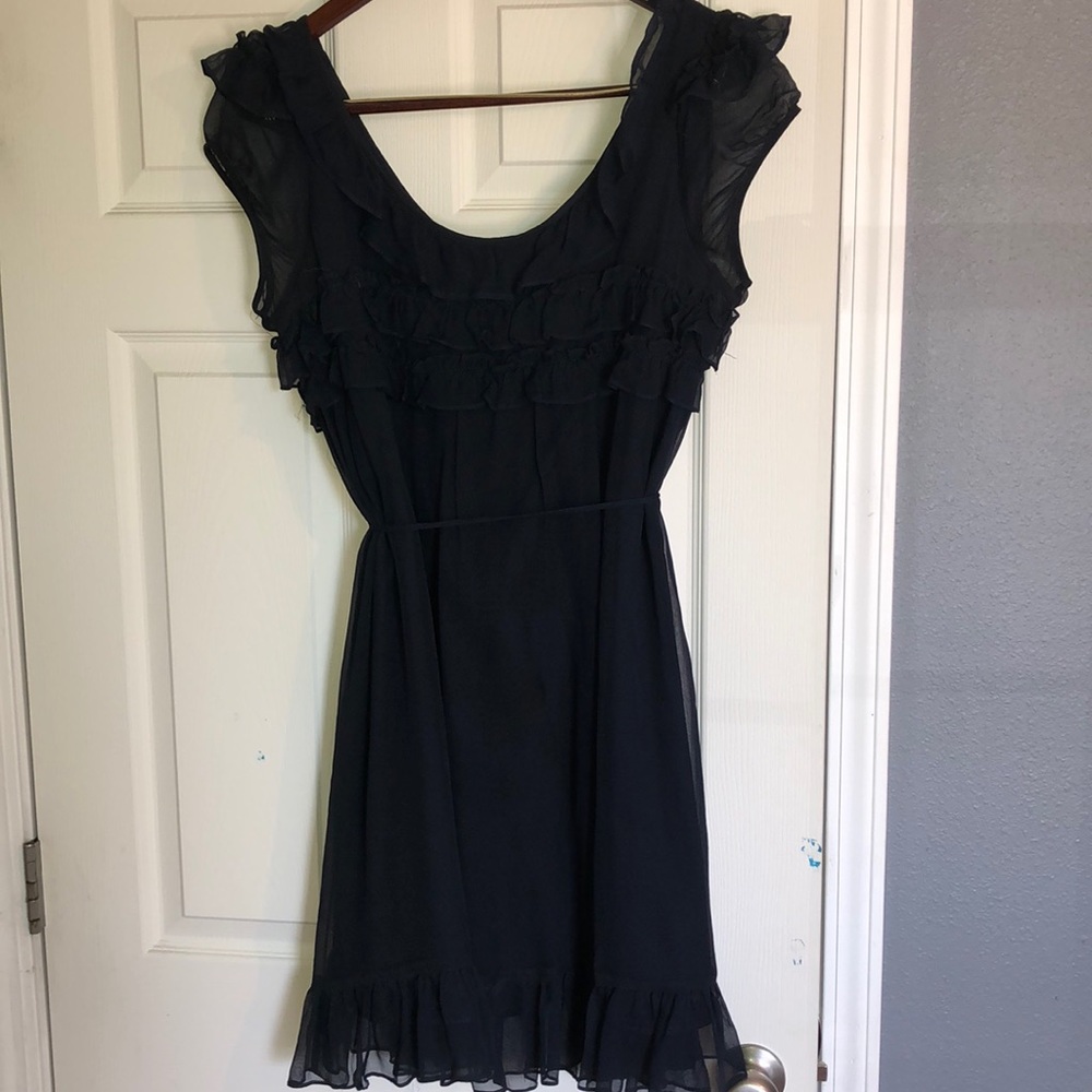 ABS chiffon dress, navy blue.
